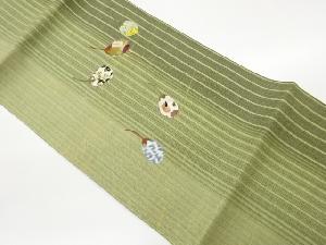 パッチワーク刺繍金銀彩抽象実模様織出し名古屋帯